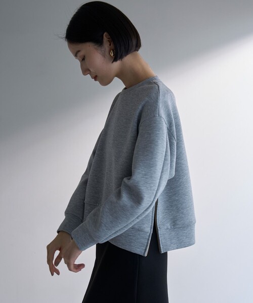 【WEB限定】BEAUTY FORM JERSEY サイドZIP クロップドプルオーバー（Tシャツ/カットソー）｜UNFILO（アンフィーロ）