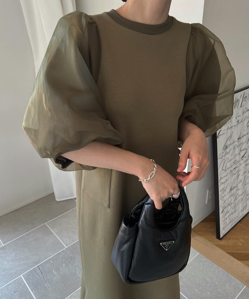 WILLFULLY（ウィルフリー）の「organdy gently half sleeve zip ponte