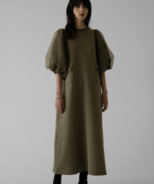 WILLFULLY（ウィルフリー）の「organdy gently half sleeve zip ponte