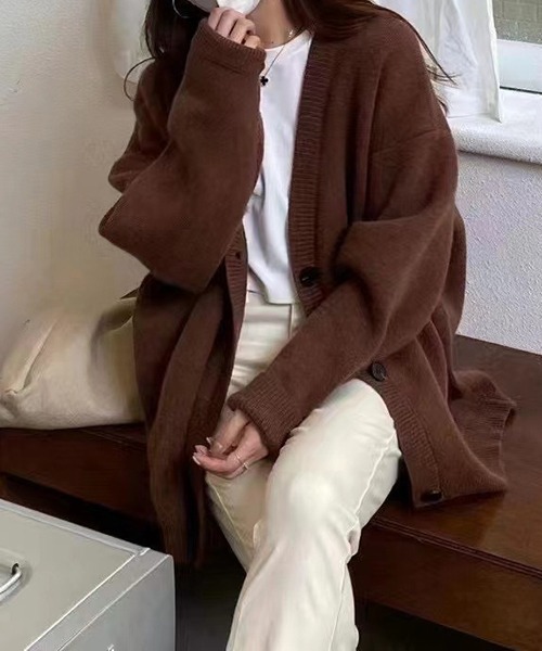 gossip!ロサンゼルス(ゴシップロサンゼルス)の「YUGA ワンポイント カーディガン(カーディガン/ボレロ・レディース・グレー/キャメル/オフホワイト/ブラック・FREE)」の7枚目の写真