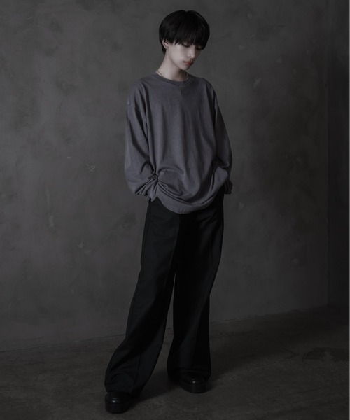 sisa.(シサ)の「Vintagelike over cut-sew/ヴィンテージライクオーバーカットソー(Tシャツ/カットソー・メンズ・ブラック/チャコールグレー/ライトグレー・MEDIUM/SMALL/LARGE)」の4枚目の写真