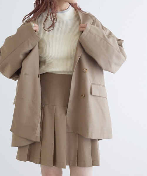 w closet（ダブルクローゼット）の「ビッグダブルテーラードジャケット（テーラードジャケット・レディース・グレー/ベージュ/ベージュ系その他・FREE）」の11枚目の写真