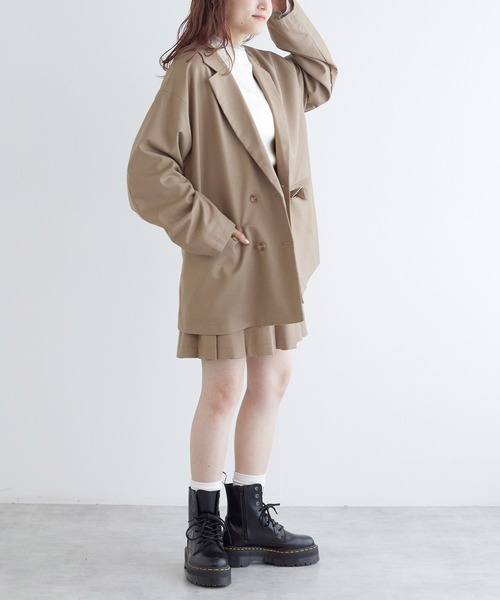 w closet（ダブルクローゼット）の「ビッグダブルテーラードジャケット（テーラードジャケット・レディース・グレー/ベージュ/ベージュ系その他・FREE）」の12枚目の写真