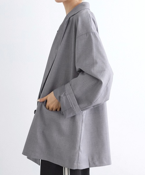 w closet（ダブルクローゼット）の「ビッグダブルテーラードジャケット（テーラードジャケット・レディース・グレー/ベージュ/ベージュ系その他・FREE）」の15枚目の写真