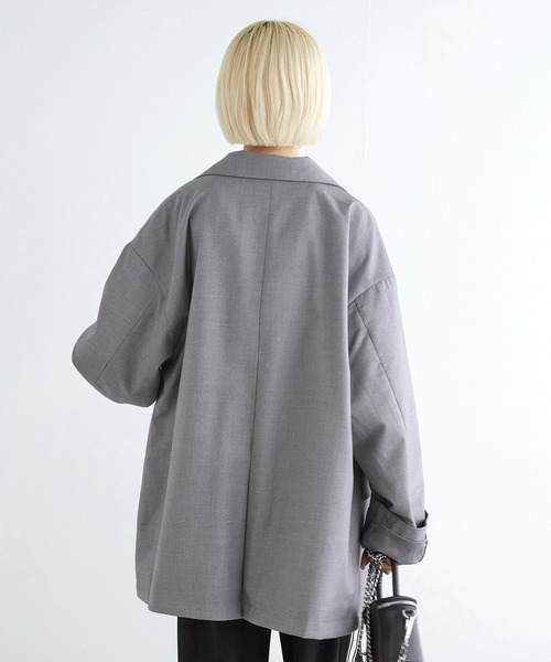 w closet（ダブルクローゼット）の「ビッグダブルテーラードジャケット（テーラードジャケット・レディース・グレー/ベージュ/ベージュ系その他・FREE）」の16枚目の写真