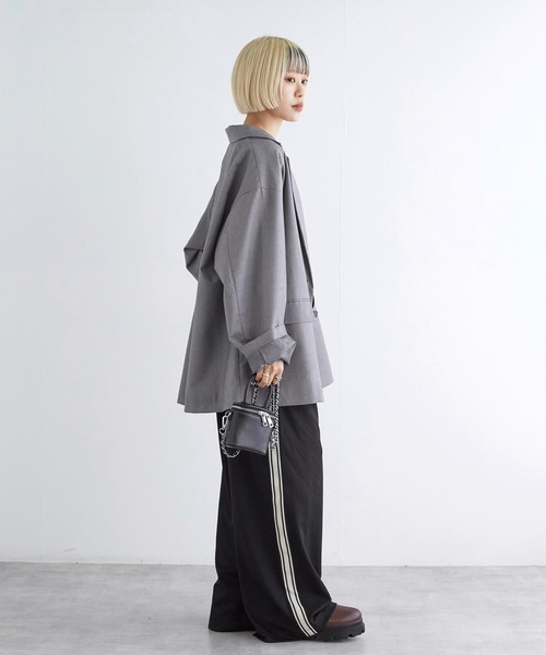 w closet（ダブルクローゼット）の「ビッグダブルテーラードジャケット（テーラードジャケット・レディース・グレー/ベージュ/ベージュ系その他・FREE）」の18枚目の写真