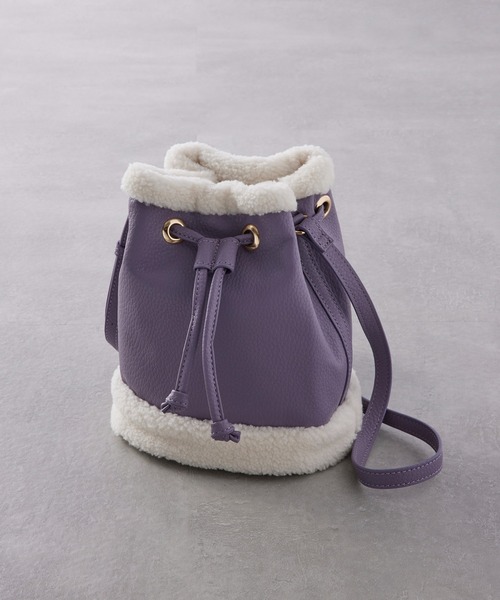 セール】【T・S・L】ムートン風巾着ショルダーバッグ 1231-221-1