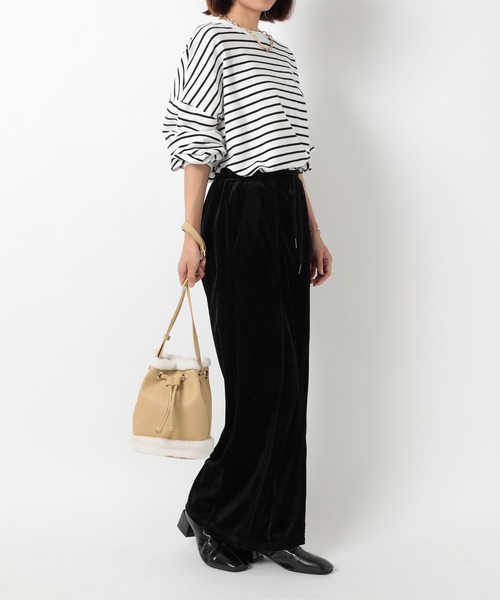 T・S・L（ティーエスエル）の「【T・S・L】ムートン風巾着ショルダーバッグ 1231-221-1（ショルダーバッグ・レディース・イエロー/ブラック/パープル/グレイッシュベージュ・FREE）」の20枚目の写真