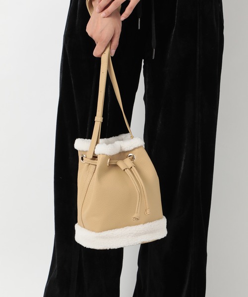 T・S・L（ティーエスエル）の「【T・S・L】ムートン風巾着ショルダーバッグ 1231-221-1（ショルダーバッグ・レディース・イエロー/ブラック/パープル/グレイッシュベージュ・FREE）」の18枚目の写真