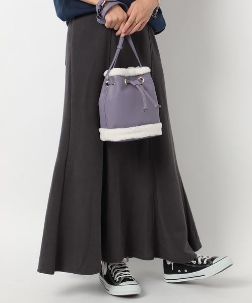 T・S・L（ティーエスエル）の「【T・S・L】ムートン風巾着ショルダーバッグ 1231-221-1（ショルダーバッグ・レディース・イエロー/ブラック/パープル/グレイッシュベージュ・FREE）」の13枚目の写真