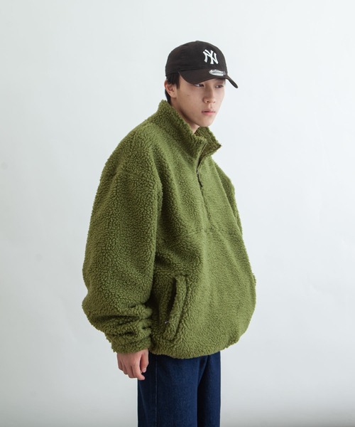 ZIP FIVE（ジップファイブ）の「【ZIP FIVE】【ZIP OUTDOOR】ビッグボアハーフジップブルゾン（ブルゾン・レディース・ホワイト/ブラウン/ベージュ/カーキ/ブラック・MEDIUM/LARGE/X-LARGE）」の19枚目の写真