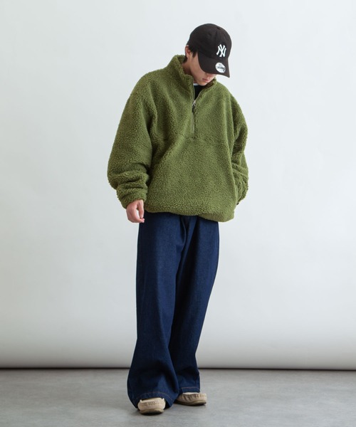 ZIP FIVE（ジップファイブ）の「【ZIP FIVE】【ZIP OUTDOOR】ビッグボアハーフジップブルゾン（ブルゾン・レディース・ホワイト/ブラウン/ベージュ/カーキ/ブラック・MEDIUM/LARGE/X-LARGE）」の21枚目の写真