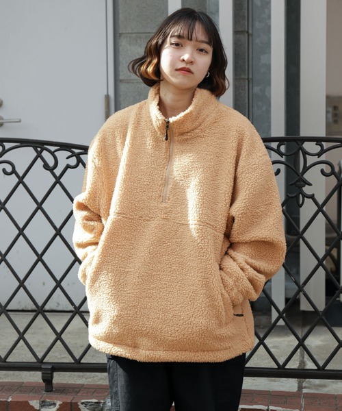 ZIP FIVE（ジップファイブ）の「【ZIP FIVE】【ZIP OUTDOOR】ビッグボアハーフジップブルゾン（ブルゾン・レディース・ホワイト/ブラウン/ベージュ/カーキ/ブラック・MEDIUM/LARGE/X-LARGE）」の16枚目の写真