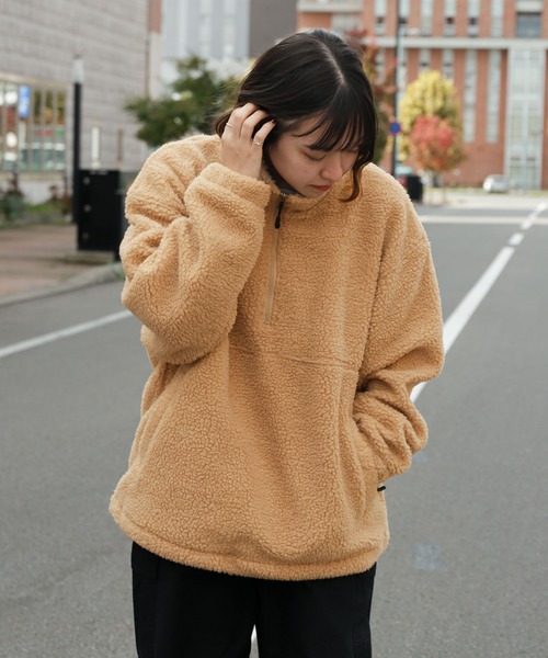 ZIP FIVE（ジップファイブ）の「【ZIP FIVE】【ZIP OUTDOOR】ビッグボアハーフジップブルゾン（ブルゾン・レディース・ホワイト/ブラウン/ベージュ/カーキ/ブラック・MEDIUM/LARGE/X-LARGE）」の17枚目の写真