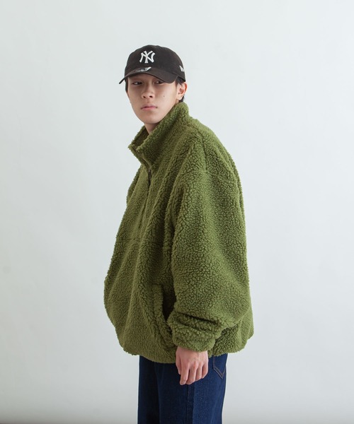 ZIP FIVE（ジップファイブ）の「【ZIP FIVE】【ZIP OUTDOOR】ビッグボアハーフジップブルゾン（ブルゾン・レディース・ホワイト/ブラウン/ベージュ/カーキ/ブラック・MEDIUM/LARGE/X-LARGE）」の22枚目の写真