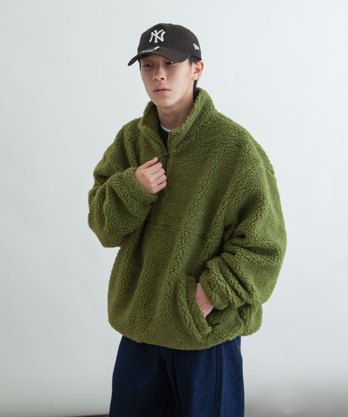 ZIP FIVE（ジップファイブ）の「【ZIP FIVE】【ZIP OUTDOOR】ビッグボアハーフジップブルゾン（ブルゾン・レディース・ホワイト/ブラウン/ベージュ/カーキ/ブラック・MEDIUM/LARGE/X-LARGE）」の20枚目の写真