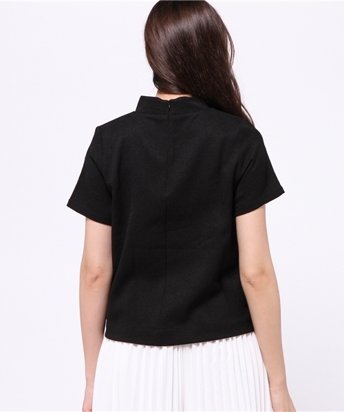 OUTLET（アウトレット）の「【mystic】布帛ハイネックプルオーバー（シャツ/ブラウス・レディース・ネイビー/ブラック/ベージュ・FREE）」の6枚目の写真