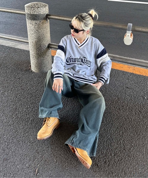 sedacle（セダクル）の「Vネックユニフォームライクスウェット（スウェット・メンズ・グレー/ブルー/ネイビー・LARGE/MEDIUM）」の6枚目の写真