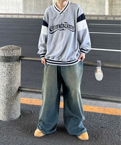 sedacle（セダクル）の「Vネックユニフォームライクスウェット（スウェット・メンズ・グレー/ブルー/ネイビー・LARGE/MEDIUM）」の7枚目の写真