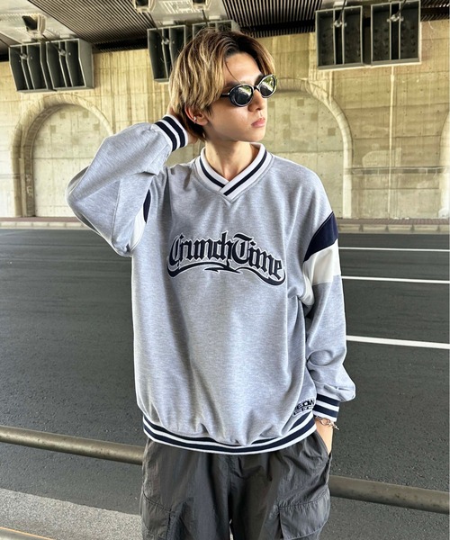 sedacle（セダクル）の「Vネックユニフォームライクスウェット（スウェット・メンズ・グレー/ブルー/ネイビー・LARGE/MEDIUM）」の9枚目の写真