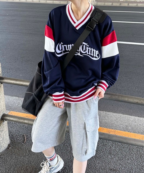 sedacle（セダクル）の「Vネックユニフォームライクスウェット（スウェット・メンズ・グレー/ブルー/ネイビー・LARGE/MEDIUM）」の14枚目の写真