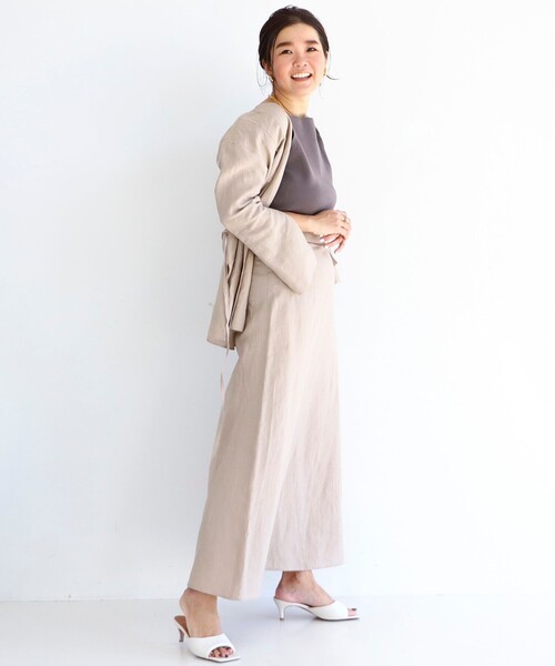 Demi-Luxe BEAMS(デミルクス ビームス)の「リネン シンプルロングスカート .M(スカート・レディース・ブラック/ナチュラル/チャコールグレー・38/36)」の12枚目の写真