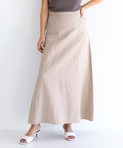 Demi-Luxe BEAMS(デミルクス ビームス)の「リネン シンプルロングスカート .M(スカート・レディース・ブラック/ナチュラル/チャコールグレー・38/36)」の13枚目の写真