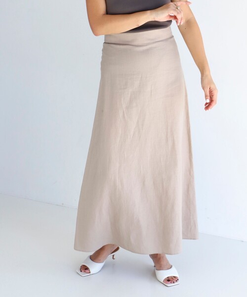 Demi-Luxe BEAMS(デミルクス ビームス)の「リネン シンプルロングスカート .M(スカート・レディース・ブラック/ナチュラル/チャコールグレー・38/36)」の16枚目の写真