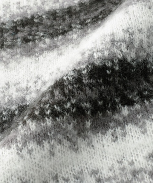 coca(coca)(コカ)の「メンズ モヘヤ風ボーダー柄ニットトレーナー(ニット/セーター・メンズ・ブラック・M/L/XL)」の9枚目の写真