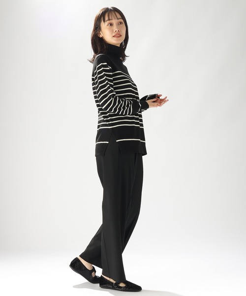 niko and...(ニコアンド)の「ウールブレンドボーダータートル(ニット/セーター・レディース・ブルー/ピンク/ホワイト・LARGE/MEDIUM)」の4枚目の写真