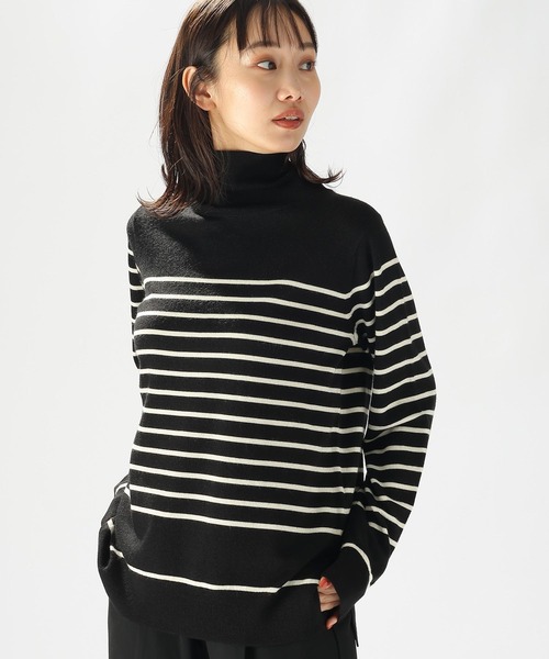 niko and...(ニコアンド)の「ウールブレンドボーダータートル(ニット/セーター・レディース・ブルー/ピンク/ホワイト・LARGE/MEDIUM)」の6枚目の写真
