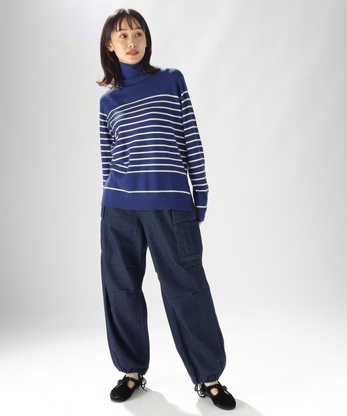 niko and...(ニコアンド)の「ウールブレンドボーダータートル(ニット/セーター・レディース・ブルー/ピンク/ホワイト・LARGE/MEDIUM)」の10枚目の写真