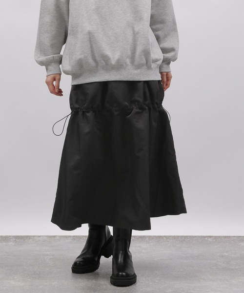 LAKOLE（ラコレ）の「ドロストギャザースカート / 989003（スカート・レディース・ライトオリーブ/ブラック・SMALL/MEDIUM）」の9枚目の写真