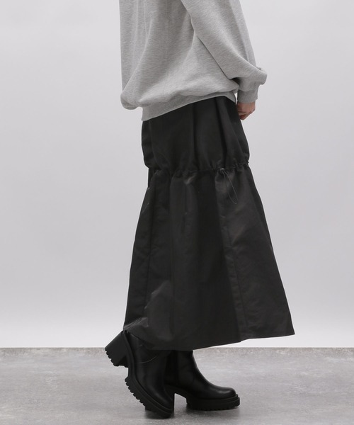 LAKOLE（ラコレ）の「ドロストギャザースカート / 989003（スカート・レディース・ライトオリーブ/ブラック・SMALL/MEDIUM）」の10枚目の写真