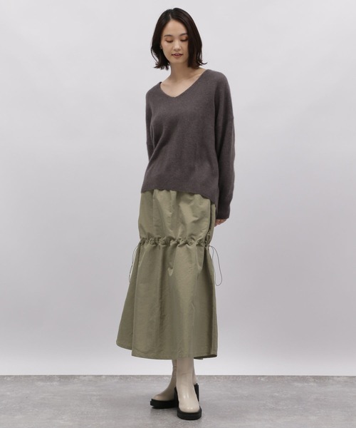 LAKOLE（ラコレ）の「ドロストギャザースカート / 989003（スカート・レディース・ライトオリーブ/ブラック・SMALL/MEDIUM）」の15枚目の写真