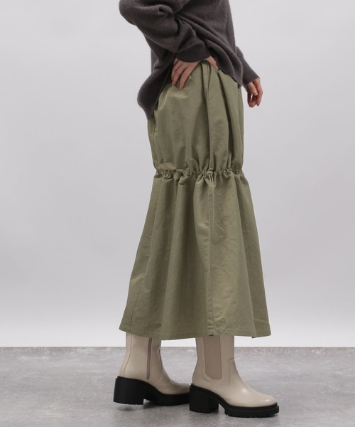 LAKOLE（ラコレ）の「ドロストギャザースカート / 989003（スカート・レディース・ライトオリーブ/ブラック・SMALL/MEDIUM）」の19枚目の写真