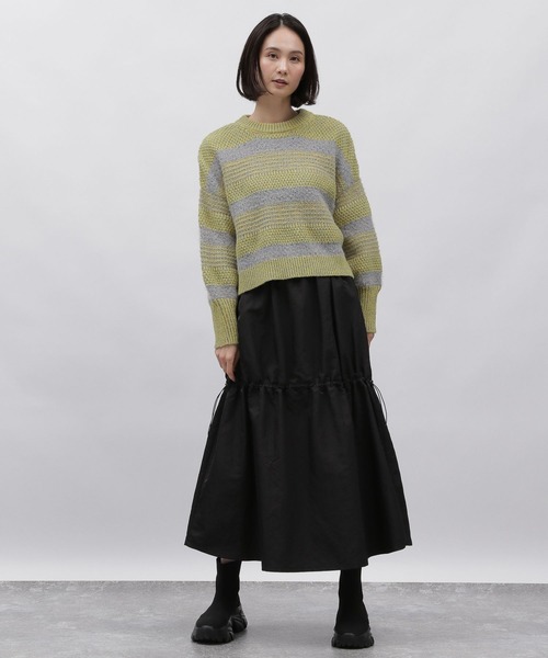 LAKOLE（ラコレ）の「5ゲージミックスヤーンボーダプルオーバー / 994287（ニット/セーター・レディース・イエロー/ブルー/オレンジ・MEDIUM/SMALL）」の9枚目の写真