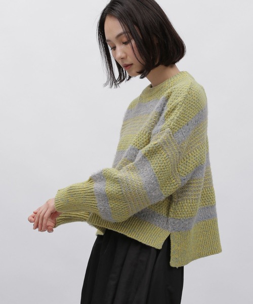LAKOLE（ラコレ）の「5ゲージミックスヤーンボーダプルオーバー / 994287（ニット/セーター・レディース・イエロー/ブルー/オレンジ・MEDIUM/SMALL）」の12枚目の写真