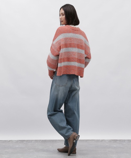 LAKOLE（ラコレ）の「5ゲージミックスヤーンボーダプルオーバー / 994287（ニット/セーター・レディース・イエロー/ブルー/オレンジ・MEDIUM/SMALL）」の15枚目の写真