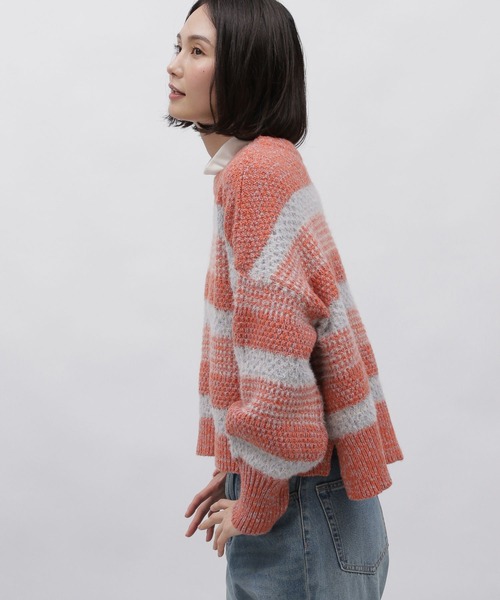 LAKOLE（ラコレ）の「5ゲージミックスヤーンボーダプルオーバー / 994287（ニット/セーター・レディース・イエロー/ブルー/オレンジ・MEDIUM/SMALL）」の16枚目の写真