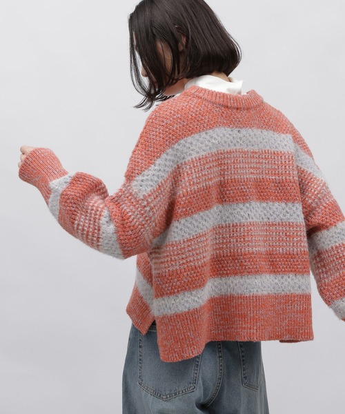 LAKOLE（ラコレ）の「5ゲージミックスヤーンボーダプルオーバー / 994287（ニット/セーター・レディース・イエロー/ブルー/オレンジ・MEDIUM/SMALL）」の17枚目の写真