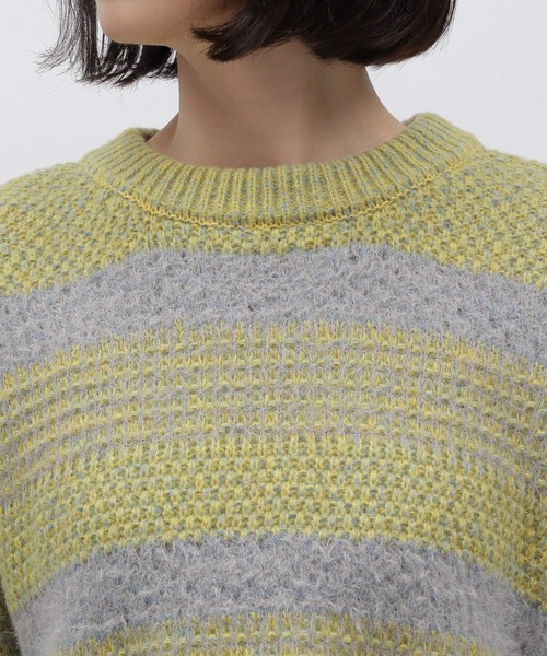 LAKOLE（ラコレ）の「5ゲージミックスヤーンボーダプルオーバー / 994287（ニット/セーター・レディース・イエロー/ブルー/オレンジ・MEDIUM/SMALL）」の21枚目の写真