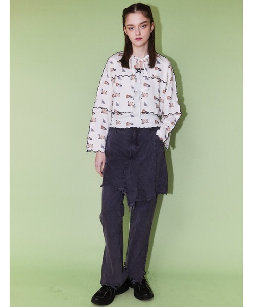 Candy Stripper（キャンディストリッパー）の「BABY KITTENS WAFFLE カーディガン（カーディガン/ボレロ・レディース・ピンク/アイボリー/ブラック・2）」の9枚目の写真