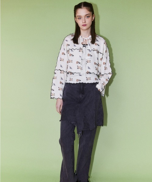 Candy Stripper（キャンディストリッパー）の「BABY KITTENS WAFFLE カーディガン（カーディガン/ボレロ・レディース・ピンク/アイボリー/ブラック・2）」の11枚目の写真