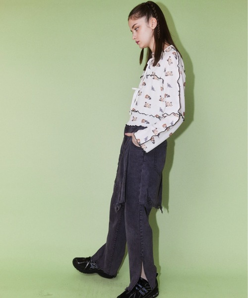 Candy Stripper（キャンディストリッパー）の「BABY KITTENS WAFFLE カーディガン（カーディガン/ボレロ・レディース・ピンク/アイボリー/ブラック・2）」の12枚目の写真