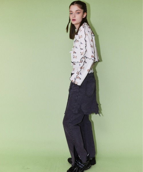 Candy Stripper（キャンディストリッパー）の「BABY KITTENS WAFFLE カーディガン（カーディガン/ボレロ・レディース・ピンク/アイボリー/ブラック・2）」の13枚目の写真