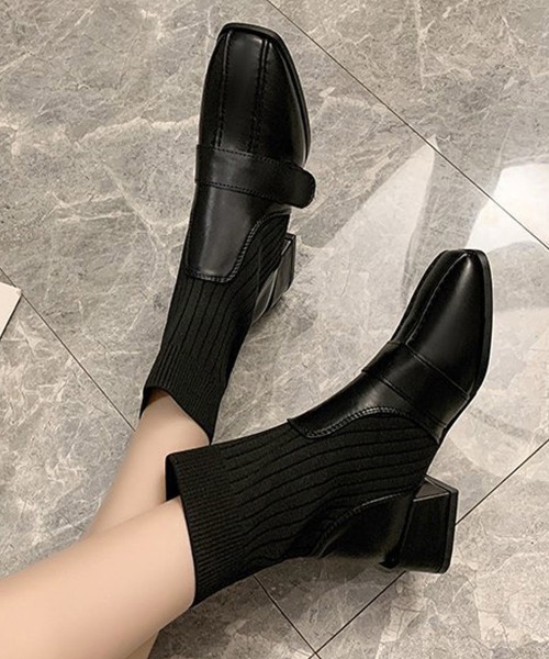 Miniministore(ミニミニストア)の「ソックス風ブーツ レディース(ブーツ・レディース・ブラック/ブラウン・24.5cm/23.0cm/24.0cm/23.5cm/22.5cm)」の2枚目の写真