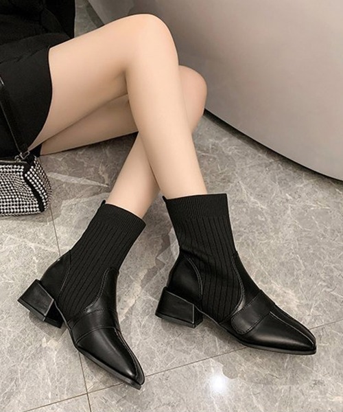 Miniministore(ミニミニストア)の「ソックス風ブーツ レディース(ブーツ・レディース・ブラック/ブラウン・24.5cm/23.0cm/24.0cm/23.5cm/22.5cm)」の5枚目の写真