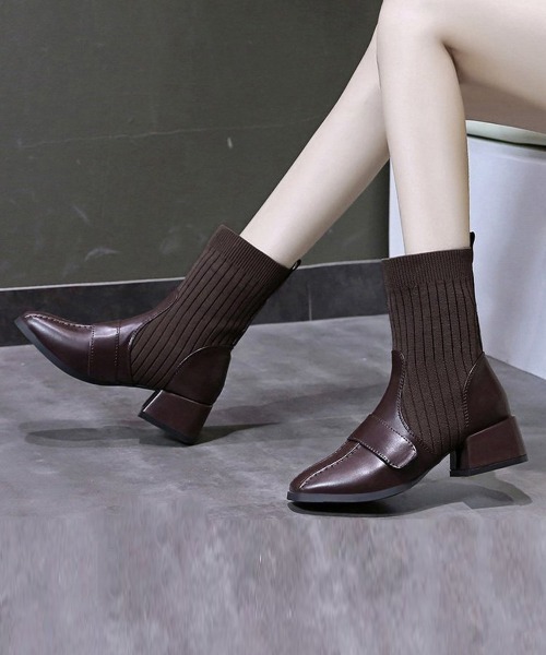 Miniministore(ミニミニストア)の「ソックス風ブーツ レディース(ブーツ・レディース・ブラック/ブラウン・24.5cm/23.0cm/24.0cm/23.5cm/22.5cm)」の12枚目の写真