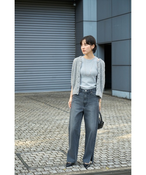 MIESROHE(ミースロエ)の「LEEコラボスリットデニムPT(デニムパンツ・レディース・ブラック/ブルー/ホワイト・0/1)」の18枚目の写真
